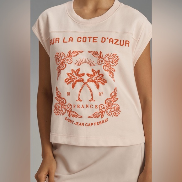 By Anthropologie Embroidered Côte d'Azur Top - Picture 2 of 9